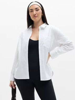 BNWT Athleta Relaxed Midday Shirt - White XXS